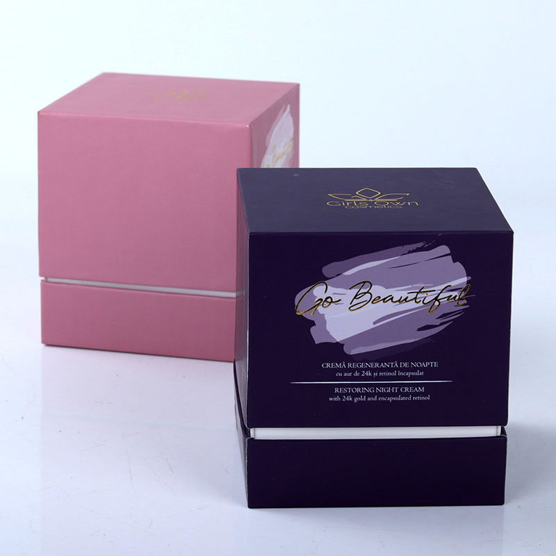 工厂价格定制潘通色粉色紫色化妆品天地盖礼品盒