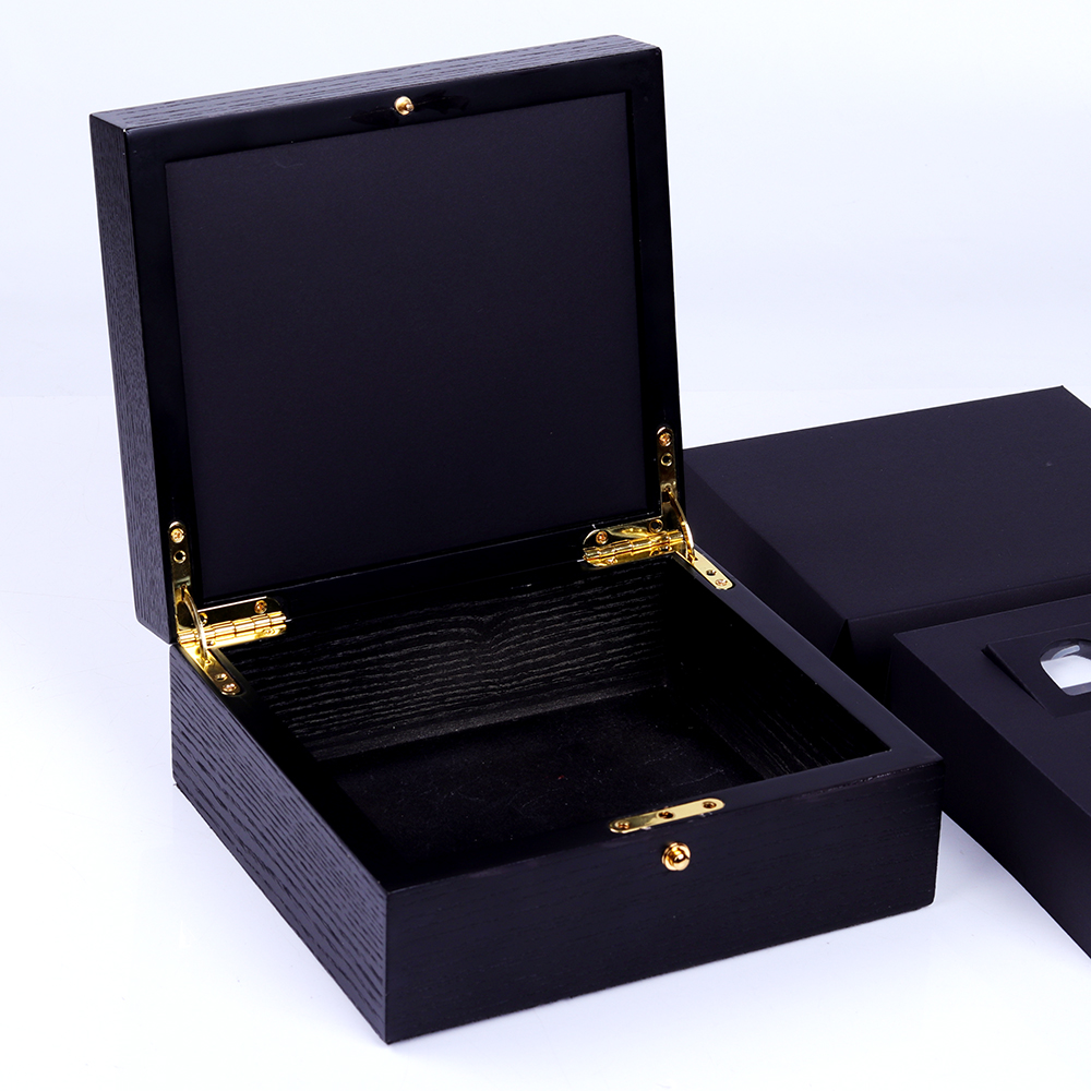 高端定制豪华书形带金属锁金属logo可回收木制礼盒豪华珠宝宝石包装盒