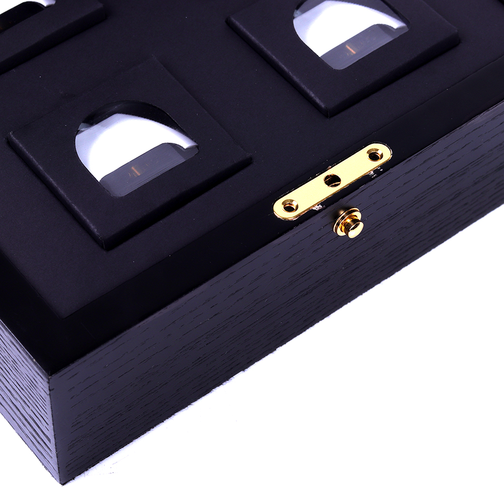 高端定制豪华书形带金属锁金属logo可回收木制礼盒豪华珠宝宝石包装盒