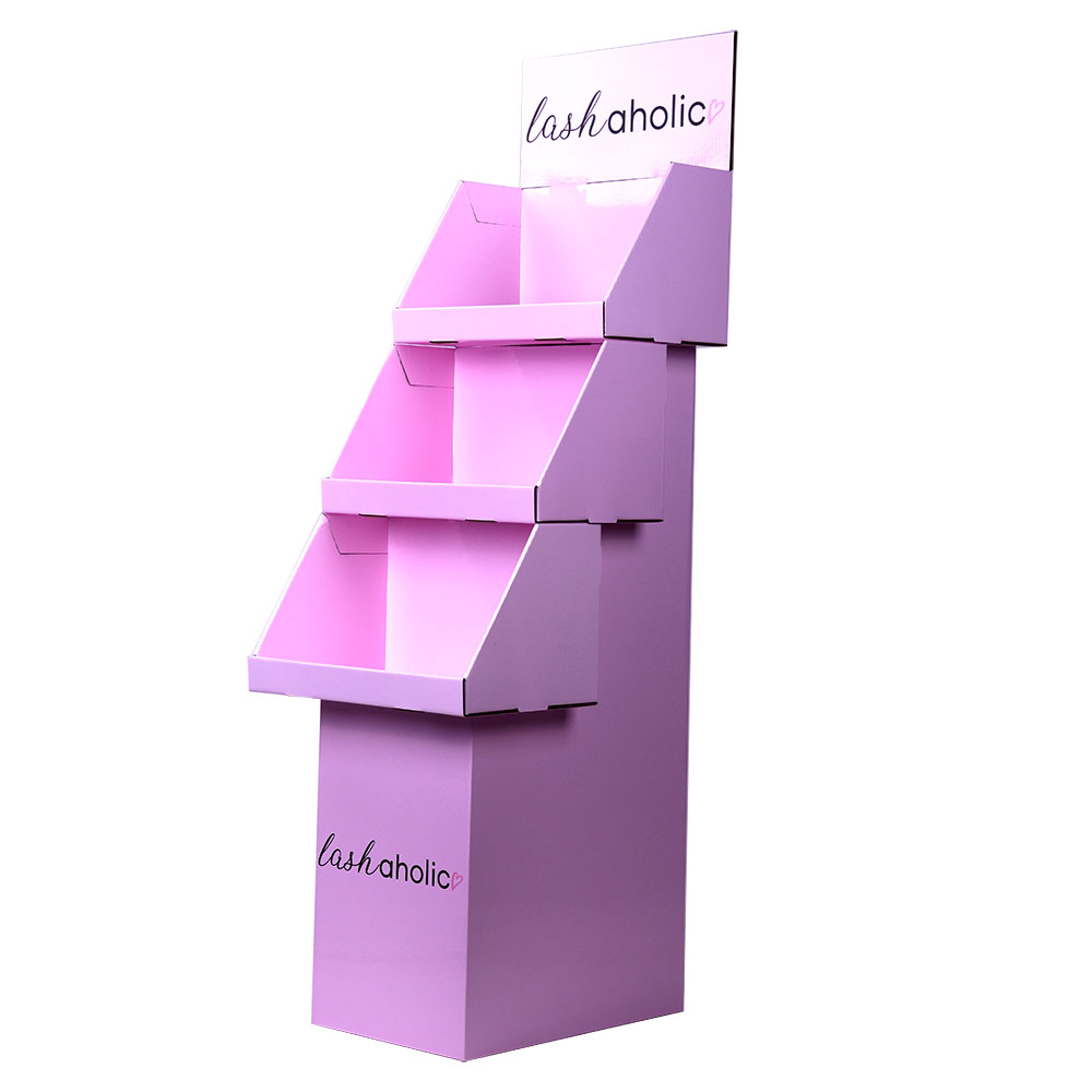 工厂定制漂亮的粉色化妆品香水纸展示架