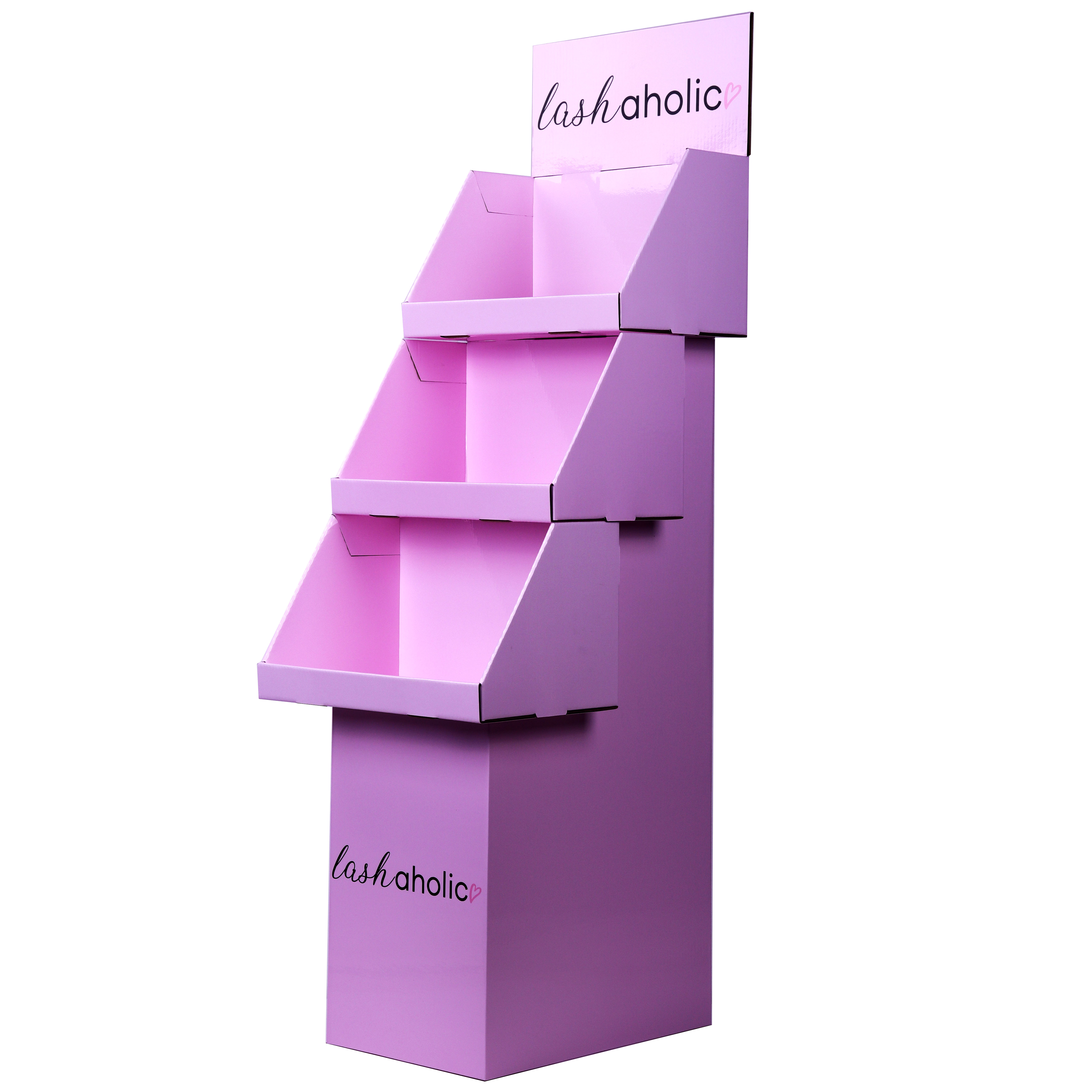 工厂定制漂亮的粉色化妆品香水纸展示架