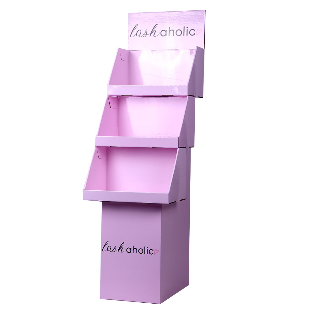 工厂定制漂亮的粉色化妆品香水纸展示架