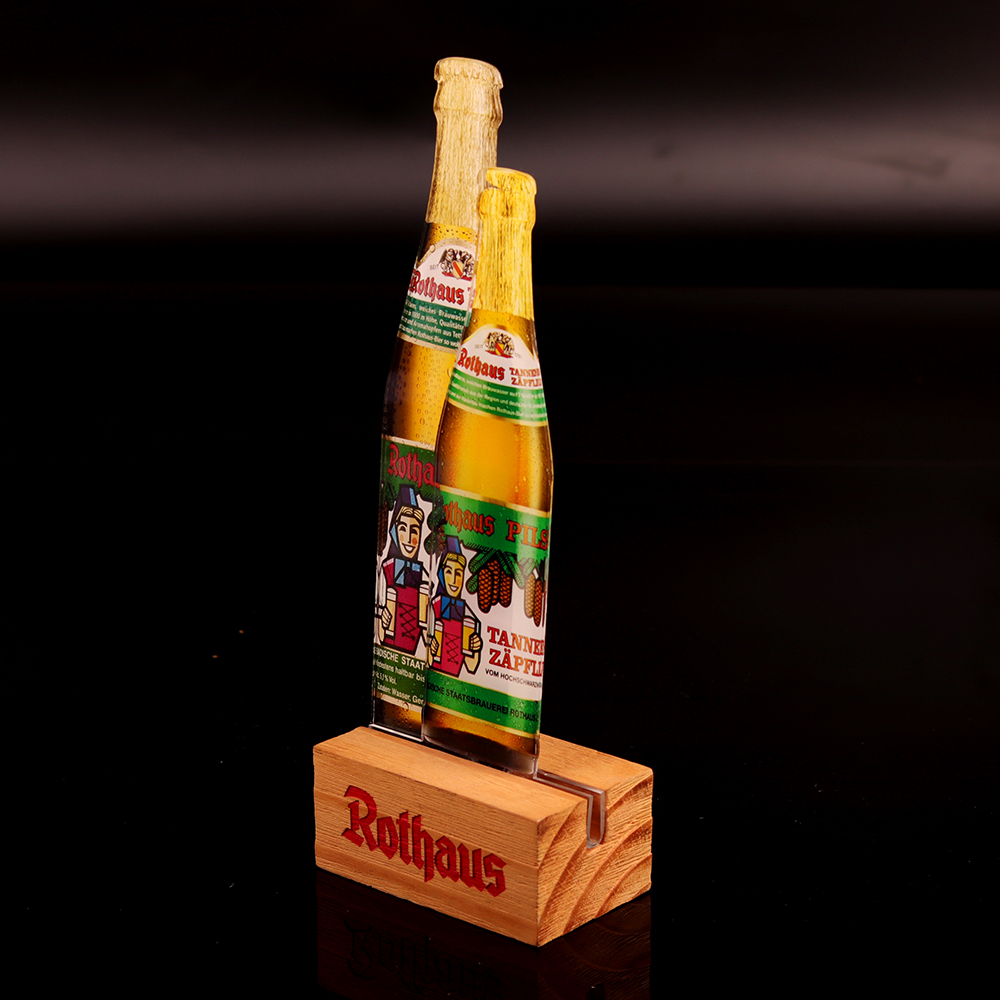 定制桌面亚克力餐牌广告牌带木质底座