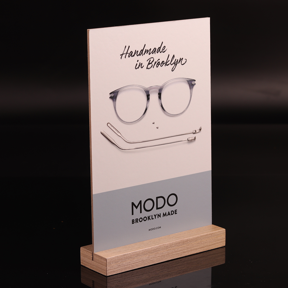 定制桌面亚克力餐牌广告牌带木质底座