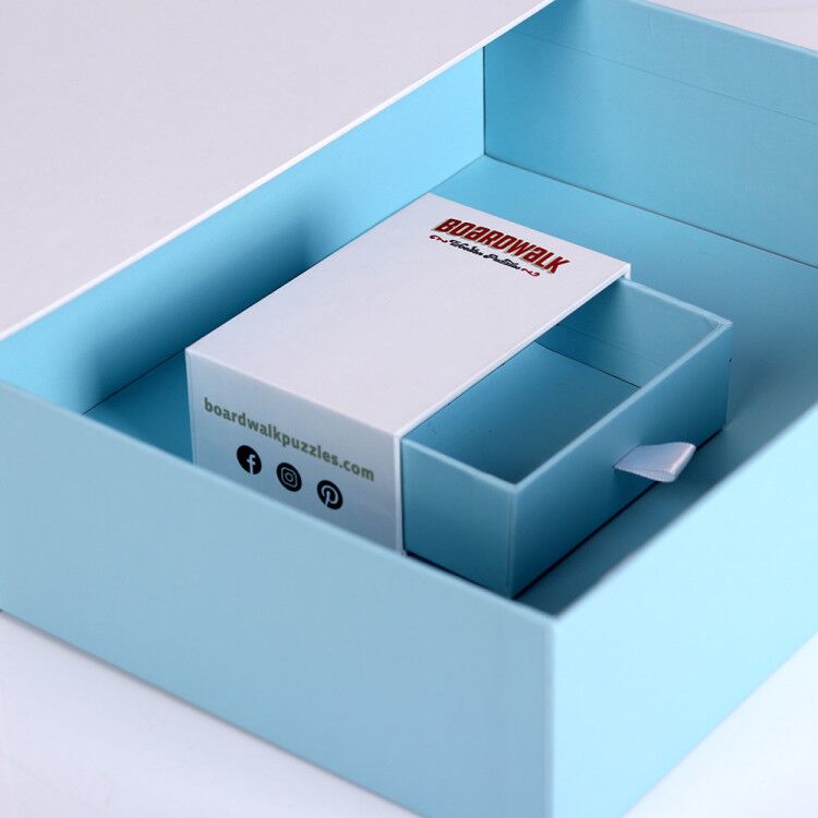 定制印刷拼图包装纸质抽屉礼盒硬纸板高质量包装抽屉盒