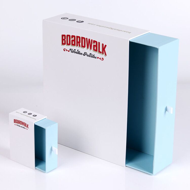 定制印刷拼图包装纸质抽屉礼盒硬纸板高质量包装抽屉盒