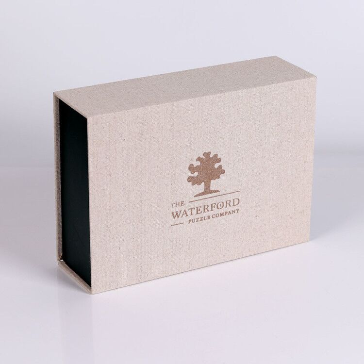 定制麻布书型磁铁纸质包装盒豪华翻盖礼盒