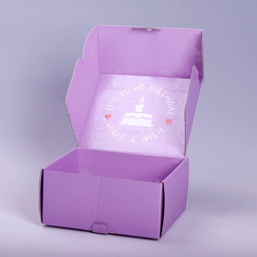 定制运输打包盒紫色瓦楞纸飞机运输邮寄盒