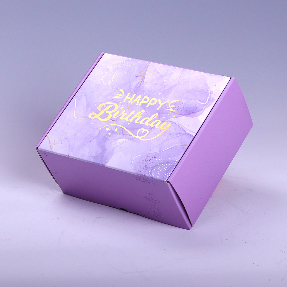 定制运输打包盒紫色瓦楞纸飞机运输邮寄盒