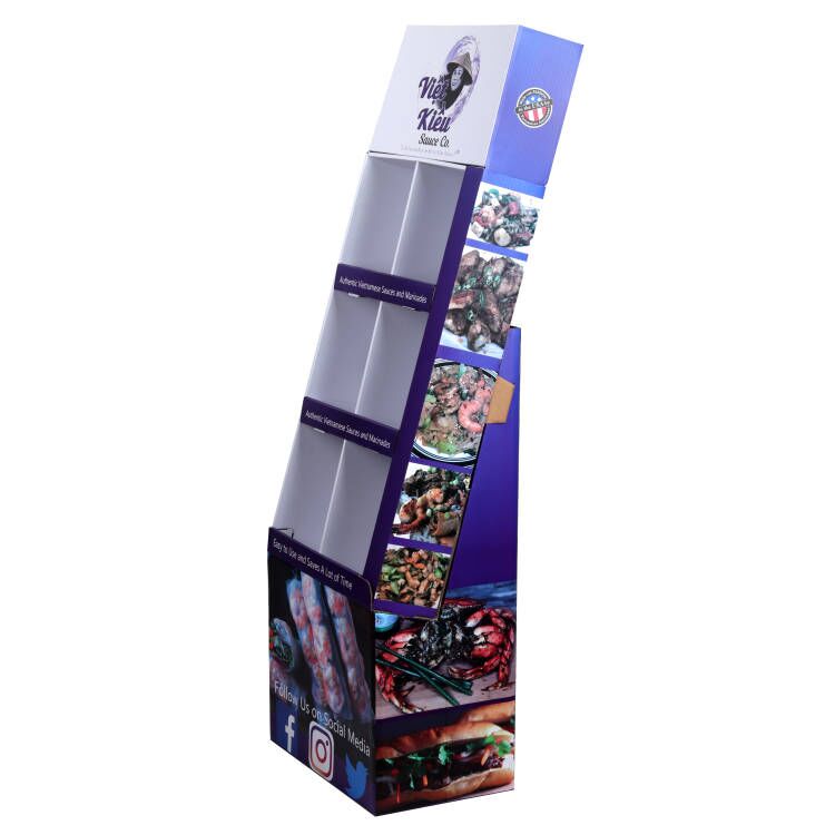 定制印刷品牌瓦楞纸落地式食品酱料展示架