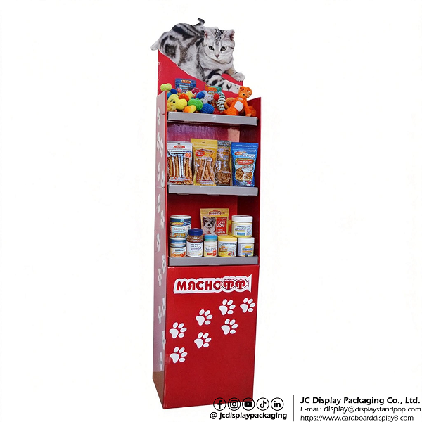 深圳实力工厂免费设计纸展示架商超陈列架宠物用品展示架