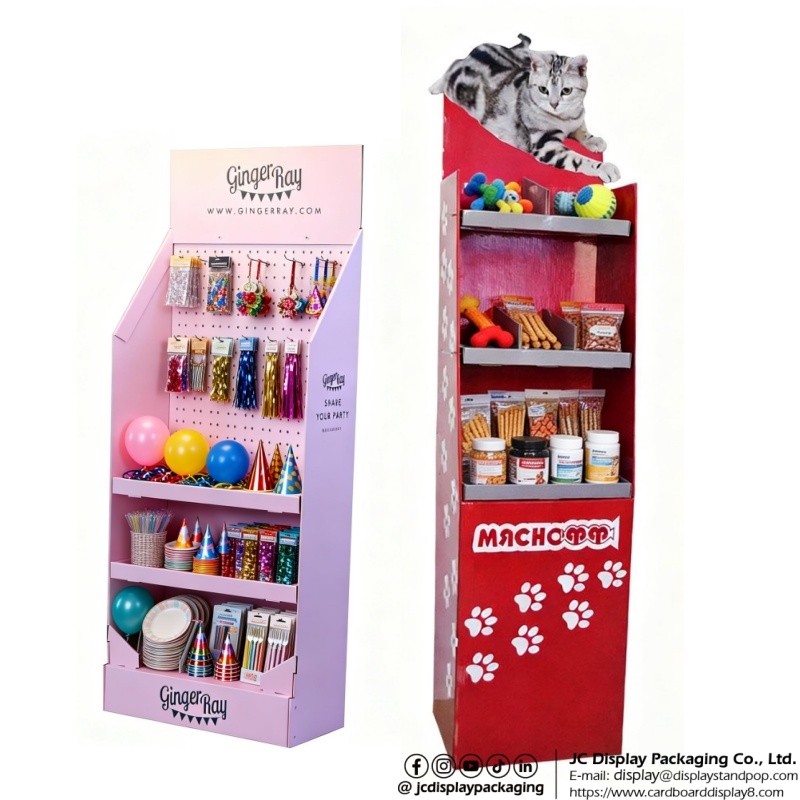 深圳实力工厂免费设计纸展示架商超陈列架宠物用品展示架
