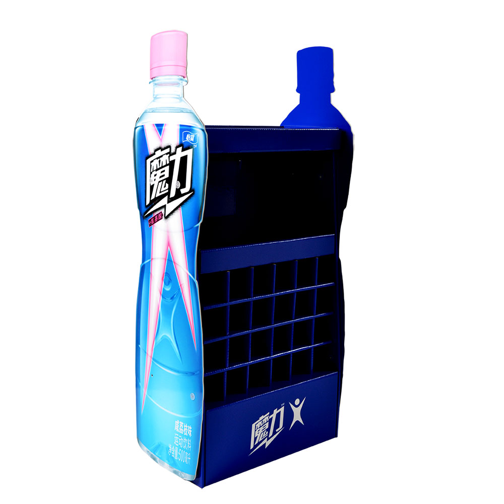 厂家定制创意瓶型落地式展示架葡萄酒饮料瓶软饮料纸货架