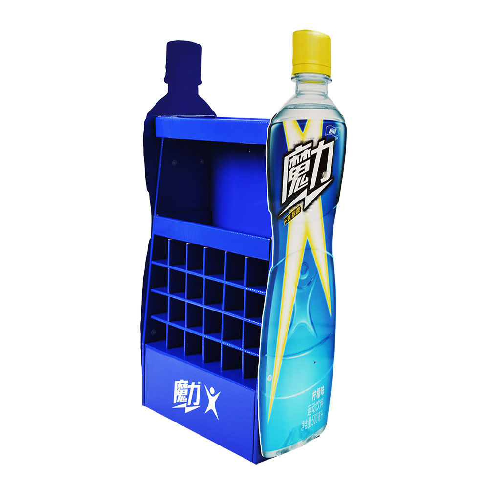 厂家定制创意瓶型落地式展示架葡萄酒饮料瓶软饮料纸货架
